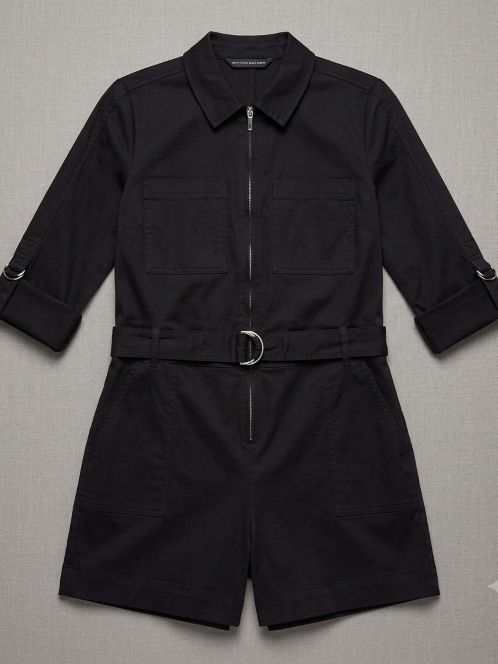 White House Black Market Black Utility Short Jumpsuit